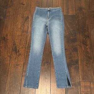 Free People Stylish Blue Denim Jeans with Slit